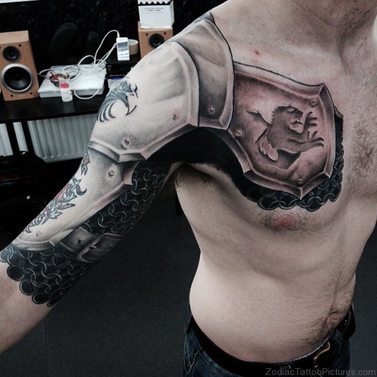roman chest armor tattoo